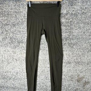 Lululemon Leggings Womens 6 Olive Green High Rise‎ Ankle Yoga Pants Athletic